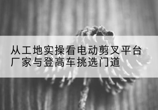 浦东新区电动剪叉升降平台厂家-从工地实操看电动剪叉平台厂家与登高车挑选门道